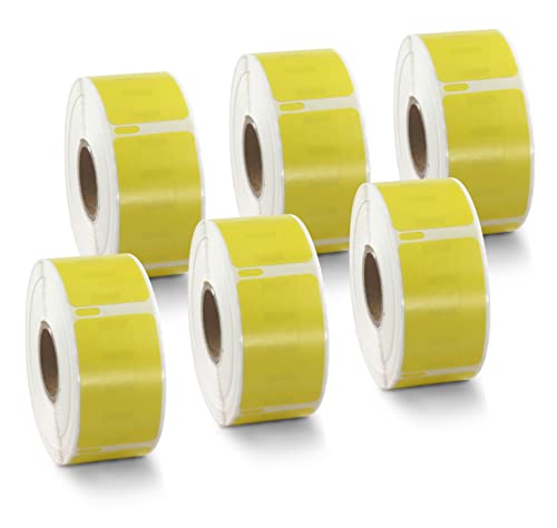 BETCKEY - 6 Rollen Gelb Mehrzwecketiketten Kompatibel mit DYMO 11355(S0722550), 19mm x 51mm, 3000 Farbige Etiketten für LabelWriter 450, 4XL NICHT passend 550 oder 5XL von BETCKEY