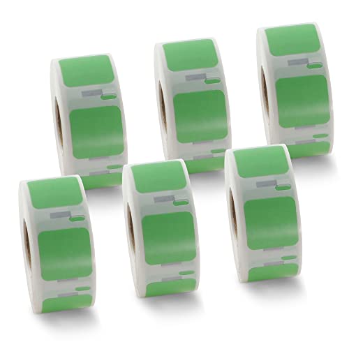 BETCKEY - 6 Rollen Grün Mehrzwecketiketten (Klein) Kompatibel mit DYMO S0929120, 25mm x 25mm, 4500 Farbige Etiketten für LabelWriter 450 Serie und 4XL von BETCKEY