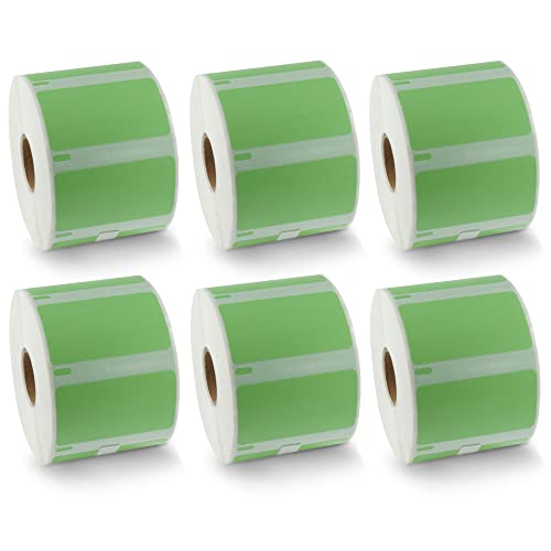 BETCKEY - 6 Rollen Grün Mehrzwecketiketten Kompatibel mit DYMO 11354(S0722540), 57mm x 32mm, 6000 Farbige Etiketten für LabelWriter 450, 4XL NICHT passend 550 oder 5XL von BETCKEY