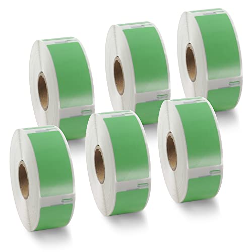 BETCKEY - 6 Rollen Grün Adressetiketten Kompatibel mit DYMO 11352(S0722520), 25mm x 54mm, 3000 Farbige Etiketten für LabelWriter 450, 4XL NICHT passend 550 oder 5XL von BETCKEY