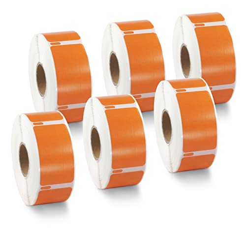 BETCKEY - 6 Rollen Orange Mehrzwecketiketten Kompatibel mit DYMO 11355(S0722550), 19mm x 51mm, 3000 Farbige Etiketten für LabelWriter 450, 4XL NICHT passend 550 oder 5XL von BETCKEY