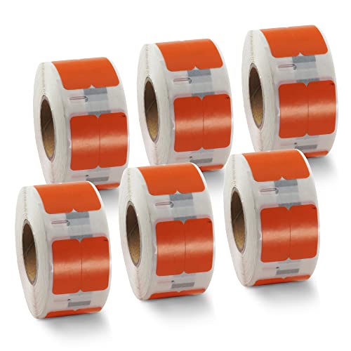 BETCKEY - 6 Rollen Orange Mehrzwecketiketten (Klein) Kompatibel mit DYMO 11353(S0722530), 13mm x 25mm, 6000 Farbige Etiketten für LabelWriter 450 Serie und 4XL von BETCKEY