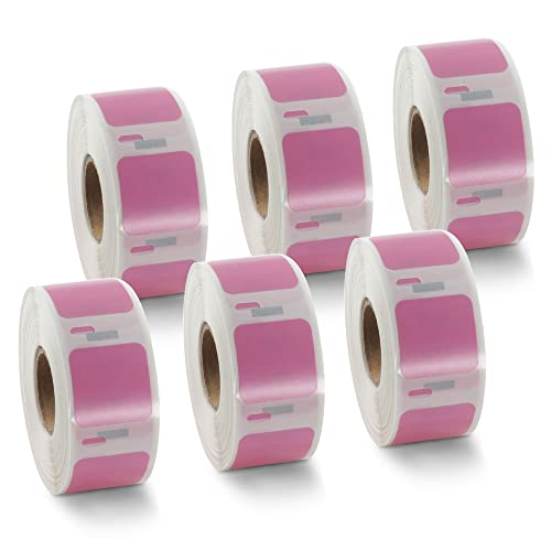 BETCKEY - 6 Rollen Rosa Mehrzwecketiketten Kompatibel mit DYMO S0929120, 25mm x 25mm, 4500 Farbige Etiketten für LabelWriter 450, 4XL NICHT passend 550 oder 5XL von BETCKEY