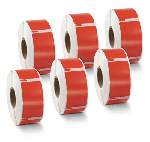 BETCKEY - 6 Rollen Rot Mehrzwecketiketten Kompatibel mit DYMO 11355(S0722550), 19mm x 51mm, 3000 Farbige Etiketten für LabelWriter 450, 4XL NICHT passend 550 oder 5XL von BETCKEY