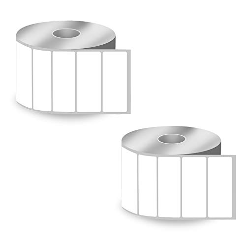 BETCKEY - 64mm x 25mm(2,5 in x 1 in) Perforierte Mehrzweck/Barcode Thermoetiketten Kompatibel mit Zebra und weiteren Druckern [2 Rollen/2760 Etiketten] von BETCKEY