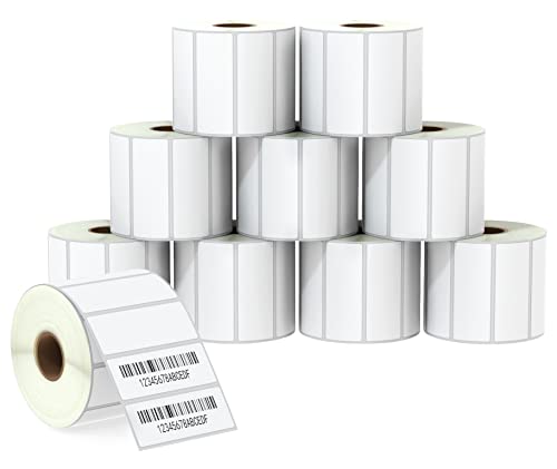 BETCKEY - 67mm x 25mm(2,625 in x 1 in) Perforierte Dateiordner/Adresse Thermoetiketten Kompatibel mit Zebra und weiteren Druckern [10 Rollen/20000 Etiketten] von BETCKEY