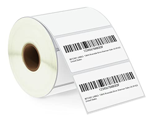 BETCKEY - 76mm x 38mm(3 in x 1,5 in) Perforierte Barcode/Versand/Adresse Thermoetiketten Kompatibel mit Zebra und weiteren Druckern [1 Rolle/950 Etiketten] von BETCKEY