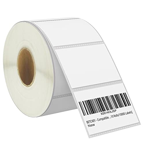 BETCKEY - 76mm x 51mm(3 in x 2 in) Perforierte Mehrzweck/Versand von Thermoetiketten Kompatibel mit Zebra und weiteren Druckern [1 Rolle/750 Etiketten] von BETCKEY