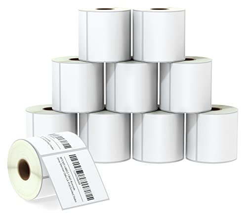 BETCKEY - 76mm x 76mm(3 in x 3 in) Perforierte Mehrzweck/Große Quadratische Thermoetiketten Kompatibel mit Zebra und weiteren Druckern [10 Rollen/5000 Etiketten] von BETCKEY