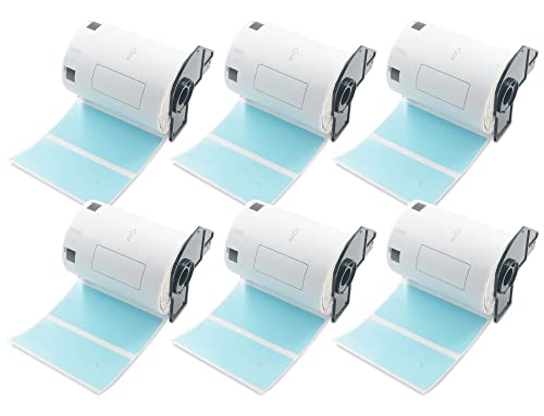 BETCKEY - Große Mehrzweck-Etiketten Ersatz für Brother DK-1240 (10,2cm x 5,1cm), kompatibel mit Brother QL Etikettendruckern [6 Rollen/3600 Etiketten, hellblau] von BETCKEY