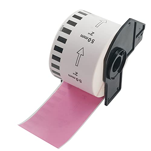 BETCKEY - 1 Rolle DK-22223 Endlosetiketten (Papier) Kompatibel mit Brother, 50mm x 30.48m, 1 Farbige Etiketten Rosa für Brother QL Etikettendrucker von BETCKEY