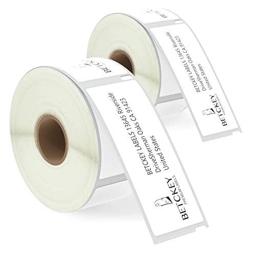 BETCKEY - 2 Rollen 99012 Selbstklebende Etiketten Kompatibel mit DYMO S0722400, 36mm x 89mm, 520 Adressetiketten (Groß) für LabelWriter 450, 4XL NICHT passend 550 oder 5XL von BETCKEY