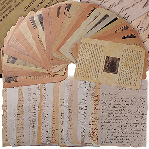 50 Stk 12x17cm Scrapbooking Papier Deko Vintage Bastelpapier Dekopapier Designpapier Scrapbook Zubehör für Tagebuch Notizbuch DIY Kunst und Handwerk (Stil 2) von BETESSIN