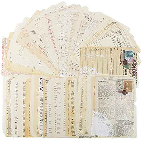 50 Stk 12x17cm Scrapbooking Papier Deko Vintage Bastelpapier Dekopapier Designpapier Scrapbook Zubehör für Tagebuch Notizbuch DIY Kunst und Handwerk (Stil 3) von BETESSIN