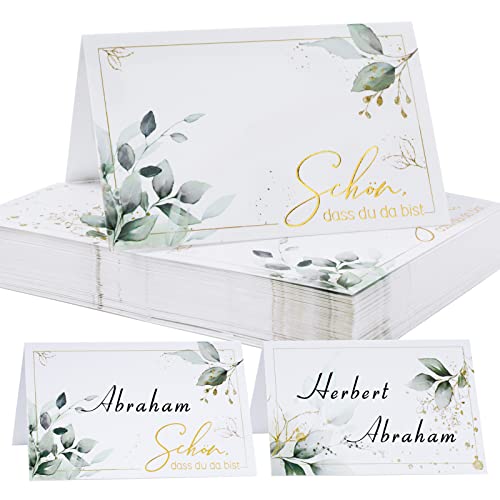 50 Stück Tischkarten mit Elegantes Design Schön dass du da bist Tischdekoration Namenskarten zum Beschriften Platzkarten für Hochzeit Geburtstag Konfirmation Kommunion Taufe Feier usw. 50 Stück Tischkarten mit Elegantes Design Schön dass du da bist Tischdekoration Namenskarten zum Beschriften Platzkarten für Hochzeit Geburtstag Konfirmation Kommunion Taufe Feier usw. von BETESSIN