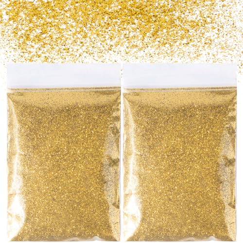 BETESSIN 100g Glitzer zum Basteln Gold Glitzerpulver Glitter Pulver Glitzer Basteln Glitzerpuder für Nägel Gesicht Kartenbasteln Handwerk Nagelkunst von BETESSIN