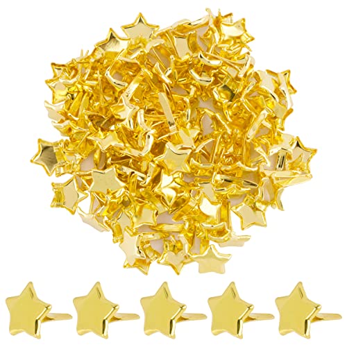 BETESSIN 100pcs Mini Sterne Brads Musterklammern Metall 8MM Verschlussklammern Gold Klammern Musterbeutelklammern Bastelklammern für DIY Scrapbooking Basteln Papierverschluss BETESSIN 100pcs Mini Sterne Brads Musterklammern Metall 8MM Verschlussklammern Gold Klammern Musterbeutelklammern Bastelklammern für DIY Scrapbooking Basteln Papierverschluss von BETESSIN