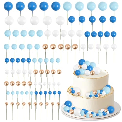 BETESSIN 103pcs Tortendeko Kugeln Cake Topper Kuchendeko Geburtstag Blau Gold Schaumkugel Deko Torten Topper Jungen Geburtstag Babydusche Maritim Mottoparty Tortenstecker Kuchenaufsatz 1,5cm-4cm BETESSIN 103pcs Tortendeko Kugeln Cake Topper Kuchendeko Geburtstag Blau Gold Schaumkugel Deko Torten Topper Jungen Geburtstag Babydusche Maritim Mottoparty Tortenstecker Kuchenaufsatz 1,5cm-4cm von BETESSIN