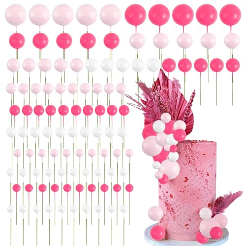 BETESSIN 105pcs Tortendeko Kugeln Happy Birthday Kuchendeko Rosenrot Rosa Schaumkugel Deko Torten Cupcake Topper Geburtstag Babyparty Hochzeit Kuchen Dekoration Kuchenaufsatz Gold Weiß 1,5cm-4cm BETESSIN 105pcs Tortendeko Kugeln Happy Birthday Kuchendeko Rosenrot Rosa Schaumkugel Deko Torten Cupcake Topper Geburtstag Babyparty Hochzeit Kuchen Dekoration Kuchenaufsatz Gold Weiß 1,5cm-4cm von BETESSIN
