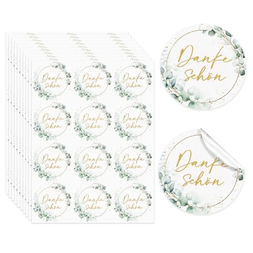 BETESSIN 120 Stück Danke Aufkleber 4cm - Dankeschön Aufkleber im Eukalyptus Design - Danke Etiketten Selbstklebend - Thank You Sticker für Papiertüten, Umschlägen und Geschenkverpackungen zur Hochzeit BETESSIN 120 Stück Danke Aufkleber 4cm - Dankeschön Aufkleber im Eukalyptus Design - Danke Etiketten Selbstklebend - Thank You Sticker für Papiertüten, Umschlägen und Geschenkverpackungen zur Hochzeit von BETESSIN