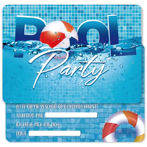 BETESSIN 12er Set Einladungskarten Geburtstag - Poolparty Einladungen Spritzig - Einladungskarten zum Kindergeburtstag für Schwimmbad- und Aquapark-Feiern BETESSIN 12er Set Einladungskarten Geburtstag - Poolparty Einladungen Spritzig - Einladungskarten zum Kindergeburtstag für Schwimmbad- und Aquapark-Feiern von BETESSIN