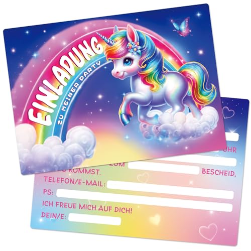 BETESSIN 12x Einhorn Einladungskarten Kindergeburtstag Mädchen - Einhorn Geburtstag Einladungskarten mit Regenbogen Motiv - Geburtstagseinladungen Mädchen BETESSIN 12x Einhorn Einladungskarten Kindergeburtstag Mädchen - Einhorn Geburtstag Einladungskarten mit Regenbogen Motiv - Geburtstagseinladungen Mädchen von BETESSIN