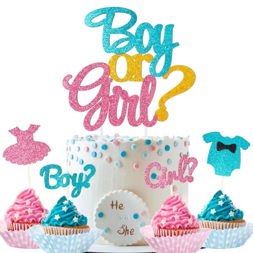 BETESSIN 13pcs Boy or Girl Tortendeko Cake Topper Blau Rosa Glitzer Kuchendeko Junge Oder Mädchen Papier Cupcake Topper Girl or Boy Deko Gender Reveal Party Baby Dusche Babyparty Kuchen Dekoration BETESSIN 13pcs Boy or Girl Tortendeko Cake Topper Blau Rosa Glitzer Kuchendeko Junge Oder Mädchen Papier Cupcake Topper Girl or Boy Deko Gender Reveal Party Baby Dusche Babyparty Kuchen Dekoration von BETESSIN