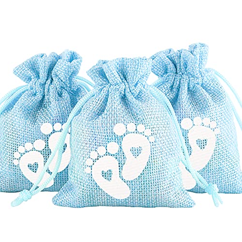 BETESSIN 24 Stücke Baby Shower Geschenksäckchen zum befüllen Jutesäckchen mit Kordelzug Süßigkeiten Säckchen für Baby Party Geburtstag Hochzeit Weihnachten von BETESSIN