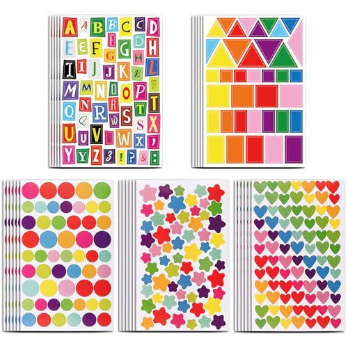 BETESSIN 28Blatt Kinder Aufkleber Buchstaben 1750+ Bunte Sticker Herzaufkleber Sternaufkleber Zahlen Sticker Alphabetaufkleber Belohnungssticker Stern für Kinder Lehrer Scrapbooking Geschenkverpackung BETESSIN 28Blatt Kinder Aufkleber Buchstaben 1750+ Bunte Sticker Herzaufkleber Sternaufkleber Zahlen Sticker Alphabetaufkleber Belohnungssticker Stern für Kinder Lehrer Scrapbooking Geschenkverpackung von BETESSIN