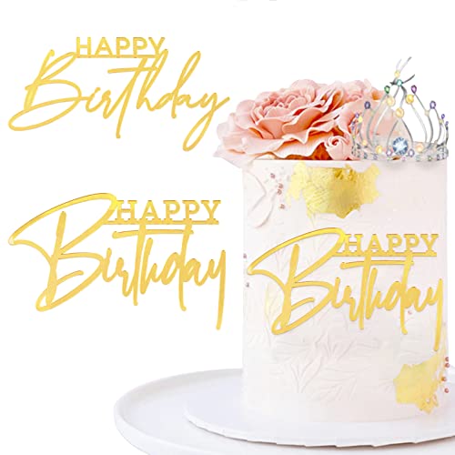 BETESSIN 2Pcs Happy Birthday Tortendeko Gold Acryl Kuchen Deko Cake Topper Geburtstag Kuchen Dekoration Spiegel Kuchenaufsatz Zubehör BETESSIN 2Pcs Happy Birthday Tortendeko Gold Acryl Kuchen Deko Cake Topper Geburtstag Kuchen Dekoration Spiegel Kuchenaufsatz Zubehör von BETESSIN