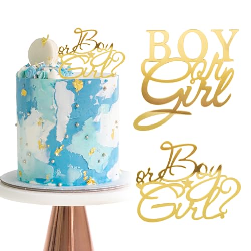 BETESSIN 2pcs Boy or Girl Tortendeko Gold Acryl Cake Topper Junge Oder Mädchen Kuchendeko Girl or Boy Deko Gender Reveal Party Baby Shower Dusche Babyparty Kuchen Dekoration BETESSIN 2pcs Boy or Girl Tortendeko Gold Acryl Cake Topper Junge Oder Mädchen Kuchendeko Girl or Boy Deko Gender Reveal Party Baby Shower Dusche Babyparty Kuchen Dekoration von BETESSIN