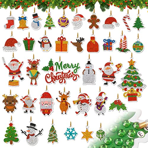 BETESSIN 38Pcs Diamond Painting Weihnachten Anhänger Diamant Malerei Weihnachtsdeko 5D DIY Diamant Weihnachtsbaum Anhänger Set Geschenk Anhänger Weihnachten Deko Mini Tannenbaum Deko BETESSIN 38Pcs Diamond Painting Weihnachten Anhänger Diamant Malerei Weihnachtsdeko 5D DIY Diamant Weihnachtsbaum Anhänger Set Geschenk Anhänger Weihnachten Deko Mini Tannenbaum Deko von BETESSIN