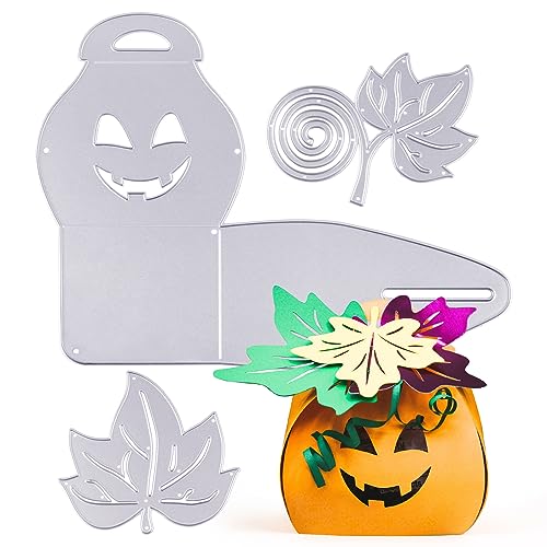 BETESSIN 3Pcs Halloween Cutting Dies Stanzschablone Box Kürbis Schachtel mit 2 Blätter Herbst Stanzformen Süßigkeitenbox Klein Metall Prägeschablonen für Geschenk BETESSIN 3Pcs Halloween Cutting Dies Stanzschablone Box Kürbis Schachtel mit 2 Blätter Herbst Stanzformen Süßigkeitenbox Klein Metall Prägeschablonen für Geschenk von BETESSIN