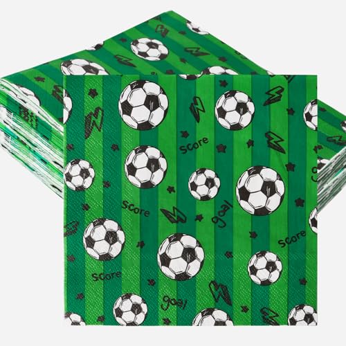 BETESSIN 40 Stück Fussball Servietten Geburtstag - Papierservietten mit Fussball Motiv - Fußball Deko Geburtstag Kinder - Fußball Tischdeko für Kindergeburtstag, Fußball Party und Kinderparty BETESSIN 40 Stück Fussball Servietten Geburtstag - Papierservietten mit Fussball Motiv - Fußball Deko Geburtstag Kinder - Fußball Tischdeko für Kindergeburtstag, Fußball Party und Kinderparty von BETESSIN
