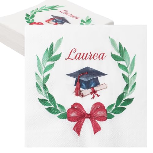 BETESSIN 40 Stück Graduation Servietten - Laurea - Papierservietten mit Italienischen Abschluss Motiv - Tischdeko für Abschlussparty BETESSIN 40 Stück Graduation Servietten - Laurea - Papierservietten mit Italienischen Abschluss Motiv - Tischdeko für Abschlussparty von BETESSIN