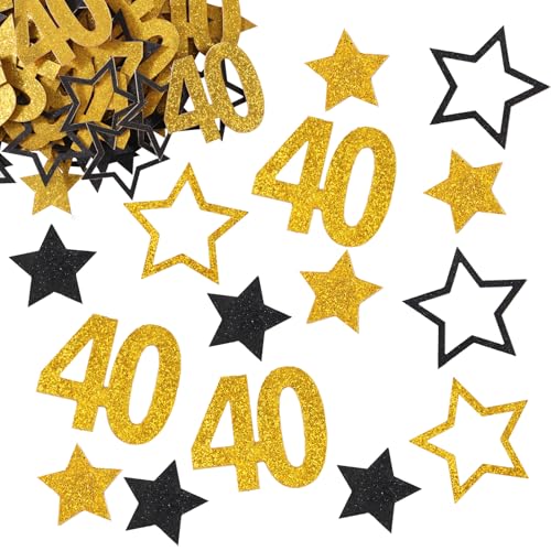 BETESSIN 40 Geburtstag Deko - 100 Stück 40. Geburtstag Konfetti Schwarz Gold - Streudeko Geburtstag 40 - Geburtstagsdeko Frauen - Tischdeko für 40. geburtstag Männer und Frauen BETESSIN 40 Geburtstag Deko - 100 Stück 40. Geburtstag Konfetti Schwarz Gold - Streudeko Geburtstag 40 - Geburtstagsdeko Frauen - Tischdeko für 40. geburtstag Männer und Frauen von BETESSIN