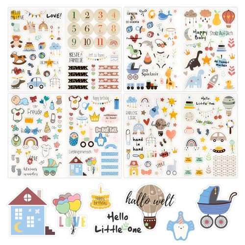 BETESSIN 212 Sticker Baby Aufkleber Fotoalbum Sticker Babyalbum für Mädchen Junge 4 Bögen Gästebuch Aufkleber Transparent Babyparty Gastgeschenk mit Sprüchen für Scrapbook Bullet Journal BETESSIN 212 Sticker Baby Aufkleber Fotoalbum Sticker Babyalbum für Mädchen Junge 4 Bögen Gästebuch Aufkleber Transparent Babyparty Gastgeschenk mit Sprüchen für Scrapbook Bullet Journal von BETESSIN