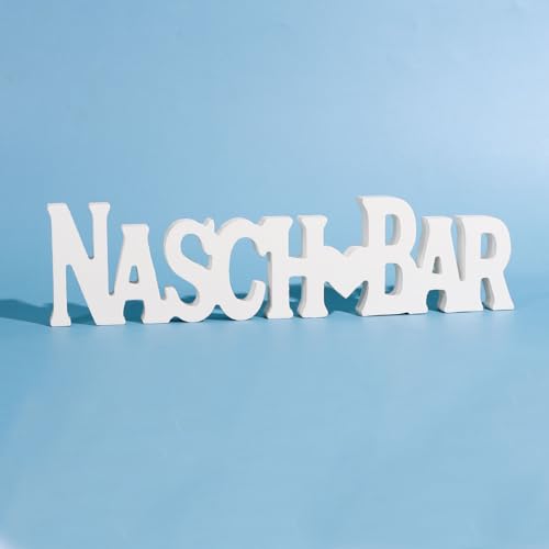 BETESSIN Candybar Deko Holz - Eleganter weißer Naschbar-Holzschriftzug - Tischdekoration für Partys und Feierlichkeiten wie Hochzeiten, Geburtstage uvm. - 30 x 7 x 1.5 cm BETESSIN Candybar Deko Holz - Eleganter weißer Naschbar-Holzschriftzug - Tischdekoration für Partys und Feierlichkeiten wie Hochzeiten, Geburtstage uvm. - 30 x 7 x 1.5 cm von BETESSIN
