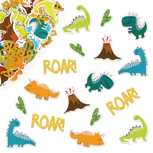 BETESSIN Dino Deko Kindergeburtstag - 100 Stück Dinosaurier Konfetti Bunt - Dino Streudeko Doppelseitig - Tischdeko für Dinosaurier Geburtstag, Dino Party Deko uvm. BETESSIN Dino Deko Kindergeburtstag - 100 Stück Dinosaurier Konfetti Bunt - Dino Streudeko Doppelseitig - Tischdeko für Dinosaurier Geburtstag, Dino Party Deko uvm. von BETESSIN