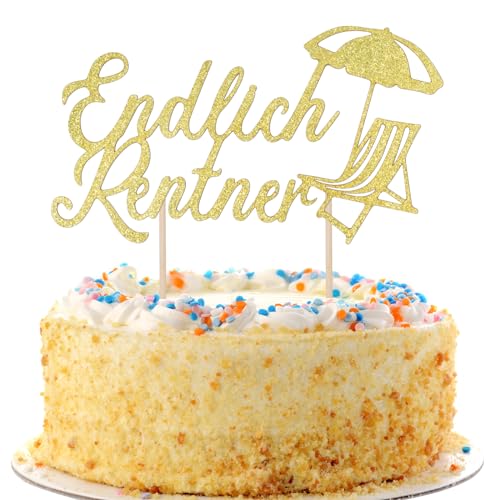 BETESSIN Endlich Rentner Cake Topper Rente Deko Kuchen Deko Gold Ruhestand Deko Torte Glitzer Cupcake Topper Papier Happy Retirement Party Torten Dekoration für Frauen Männer BETESSIN Endlich Rentner Cake Topper Rente Deko Kuchen Deko Gold Ruhestand Deko Torte Glitzer Cupcake Topper Papier Happy Retirement Party Torten Dekoration für Frauen Männer von BETESSIN