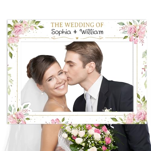 BETESSIN Fotobox Accessoires Hochzeit - 80x60cm Fotorahmen mit Blumenmotiv - Foto Requisiten Hochzeit - Foto Booth Props für Hochzeitsdeko BETESSIN Fotobox Accessoires Hochzeit - 80x60cm Fotorahmen mit Blumenmotiv - Foto Requisiten Hochzeit - Foto Booth Props für Hochzeitsdeko von BETESSIN