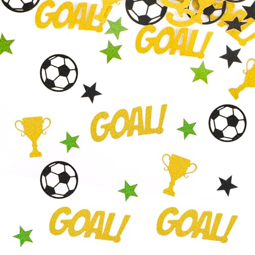 BETESSIN Fussball Deko Geburtstag Kinder - 120 Stück Fußball Konfetti mit 4 Mustern - Streudeko aus Glitzer Papier - Tischdekoration für Geburtstag, Fußball Party, EM Deko uvm. BETESSIN Fussball Deko Geburtstag Kinder - 120 Stück Fußball Konfetti mit 4 Mustern - Streudeko aus Glitzer Papier - Tischdekoration für Geburtstag, Fußball Party, EM Deko uvm. von BETESSIN