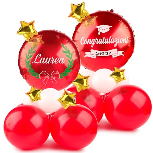 BETESSIN Graduation Luftballons Rot - La Mia Laurea - Ballons aus Italienisch - Tischdekoration zum Abschluss BETESSIN Graduation Luftballons Rot - La Mia Laurea - Ballons aus Italienisch - Tischdekoration zum Abschluss von BETESSIN