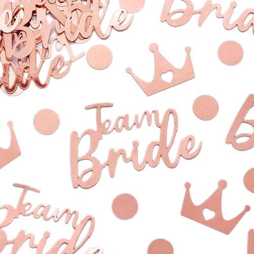 BETESSIN JGA Konfetti Rosegold - 150 Stück JGA Streudeko mit Team Bride, Krone und Punkt Design - Team Bride Tischdekoration für Junggesellinnenabschied, Bachelorette Party, JGA Deko Frauen BETESSIN JGA Konfetti Rosegold - 150 Stück JGA Streudeko mit Team Bride, Krone und Punkt Design - Team Bride Tischdekoration für Junggesellinnenabschied, Bachelorette Party, JGA Deko Frauen von BETESSIN