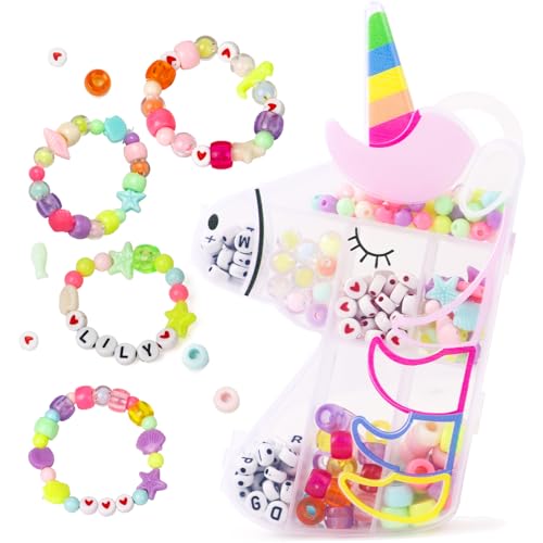BETESSIN Perlen Set Kinder - 200+ Einhorn Perlen für Armbänder selber machen Kinder - Perlen zum auffädeln - Perlen Bastelset für Armbänder und Schmuck Basteln mädchen BETESSIN Perlen Set Kinder - 200+ Einhorn Perlen für Armbänder selber machen Kinder - Perlen zum auffädeln - Perlen Bastelset für Armbänder und Schmuck Basteln mädchen von BETESSIN