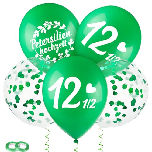 BETESSIN Petersilienhochzeit Deko - 24x Petersilien Hochzeit Ballon 12 Zoll - Petersilienhochzeit Luftballons für 12,5 Hochzeitstag - Petersilienhochzeit Geschenk zum Hochzeitstag nach 12,5 Jahren BETESSIN Petersilienhochzeit Deko - 24x Petersilien Hochzeit Ballon 12 Zoll - Petersilienhochzeit Luftballons für 12,5 Hochzeitstag - Petersilienhochzeit Geschenk zum Hochzeitstag nach 12,5 Jahren von BETESSIN