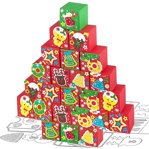 BETESSIN Stanzschablone Weihnachten Box Schachteln Stanzform Geschenkbox 5x5x5cm Adventskalender Boxen zum Befüllen Süßigkeiten Candy Boxen Cutting Dies Metall Prägeschablone für Geschenkverpackung von BETESSIN