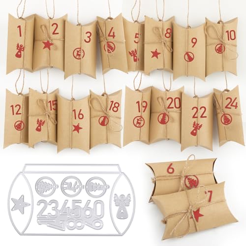 BETESSIN Stanzschablone Weihnachten Box Schachteln Stanzform Geschenkbox Weihnachten Stanze Adventskalender Boxen Zahlen Süßigkeiten Kekse Candy Boxen Cutting Dies für DIY Geschenkverpackung BETESSIN Stanzschablone Weihnachten Box Schachteln Stanzform Geschenkbox Weihnachten Stanze Adventskalender Boxen Zahlen Süßigkeiten Kekse Candy Boxen Cutting Dies für DIY Geschenkverpackung von BETESSIN