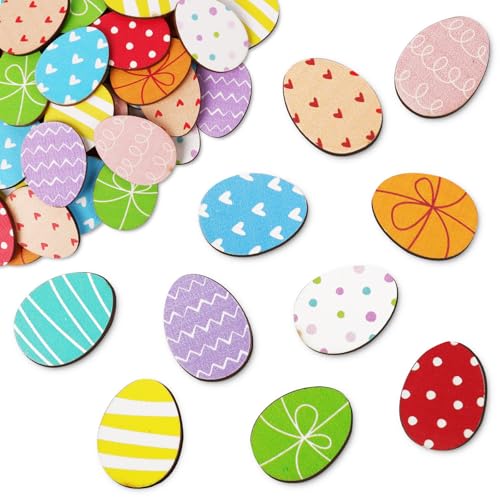 BETESSIN Streudeko Ostern Bunt - 60 Stück Ostereier Konfetti Holz - Osterdeko zum Basteln - Tischdeko für Ostern Dekoration BETESSIN Streudeko Ostern Bunt - 60 Stück Ostereier Konfetti Holz - Osterdeko zum Basteln - Tischdeko für Ostern Dekoration von BETESSIN