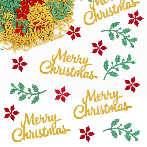 BETESSIN Tischdeko Weihnachten - 100 Stück Merry Christmas Konfetti Glitzer - Streudeko Weihnachten - Weihnachtsdeko zum Basteln von Weihnachtskarte uvm. BETESSIN Tischdeko Weihnachten - 100 Stück Merry Christmas Konfetti Glitzer - Streudeko Weihnachten - Weihnachtsdeko zum Basteln von Weihnachtskarte uvm. von BETESSIN